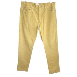 Sid Mashburn Corduroy Pants Men 40X32 Button Fly Straight Leg Mid Rise Yellow
